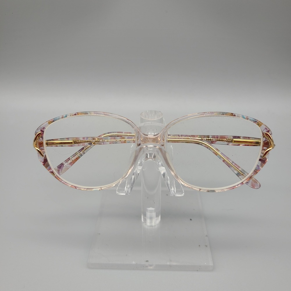 Blue Ribbon for Marchon BR 16 Lilac Mosaic Eyeglass Frames Gold Accents 130mm